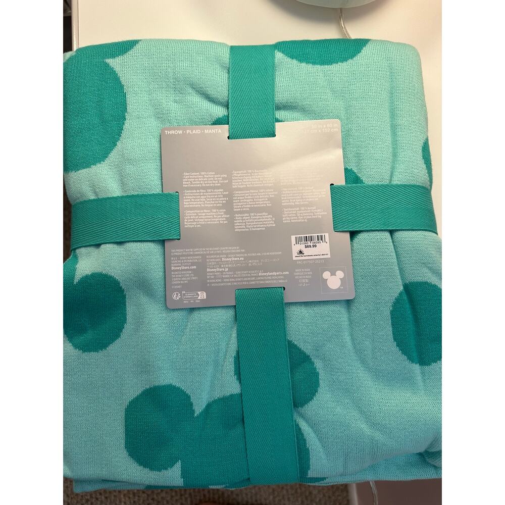 Disney Parks Teal Throw Blanket 50x60 - Picture 3 of 4